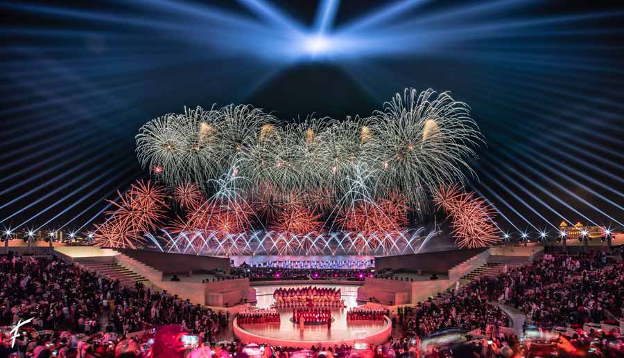 Avant-garde des spectacles pyrotechniques avec drones, Groupe F